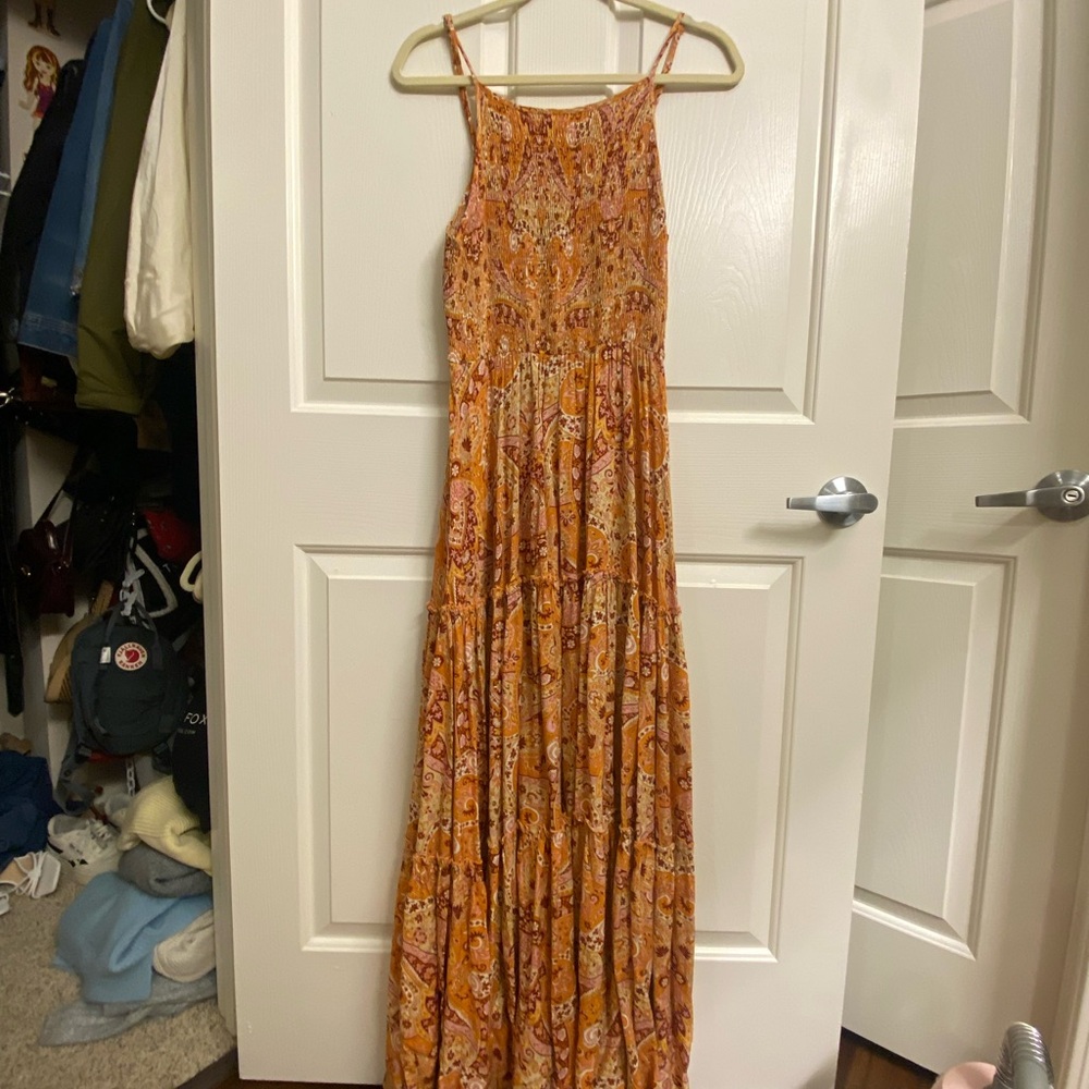 Petal & Pup Orange Floral Maxi Dress